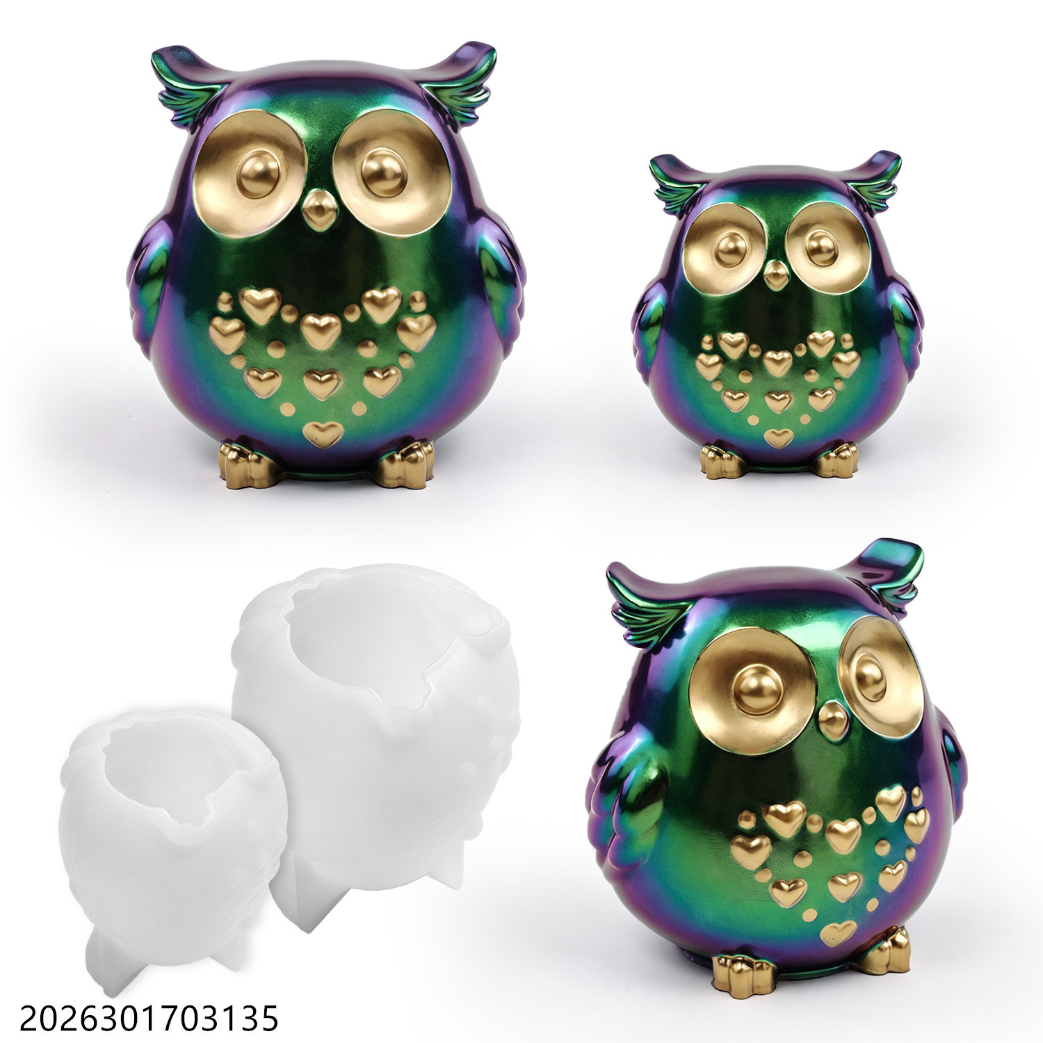 Candle Holder Set - قالب سيليكون على شكل بومة ثلاثية