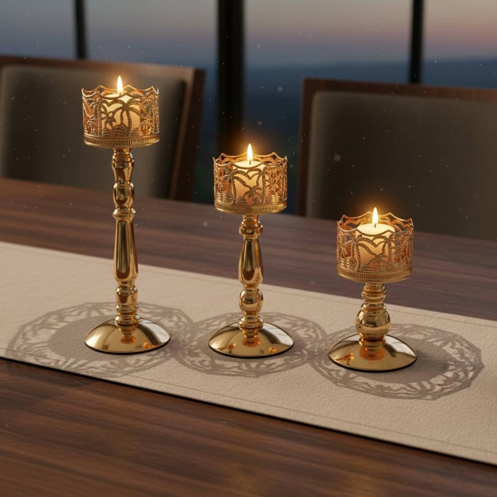 حامل شموع حديدي أنيق، طقم حامل - مراجعة Candle Holder Set وسعره