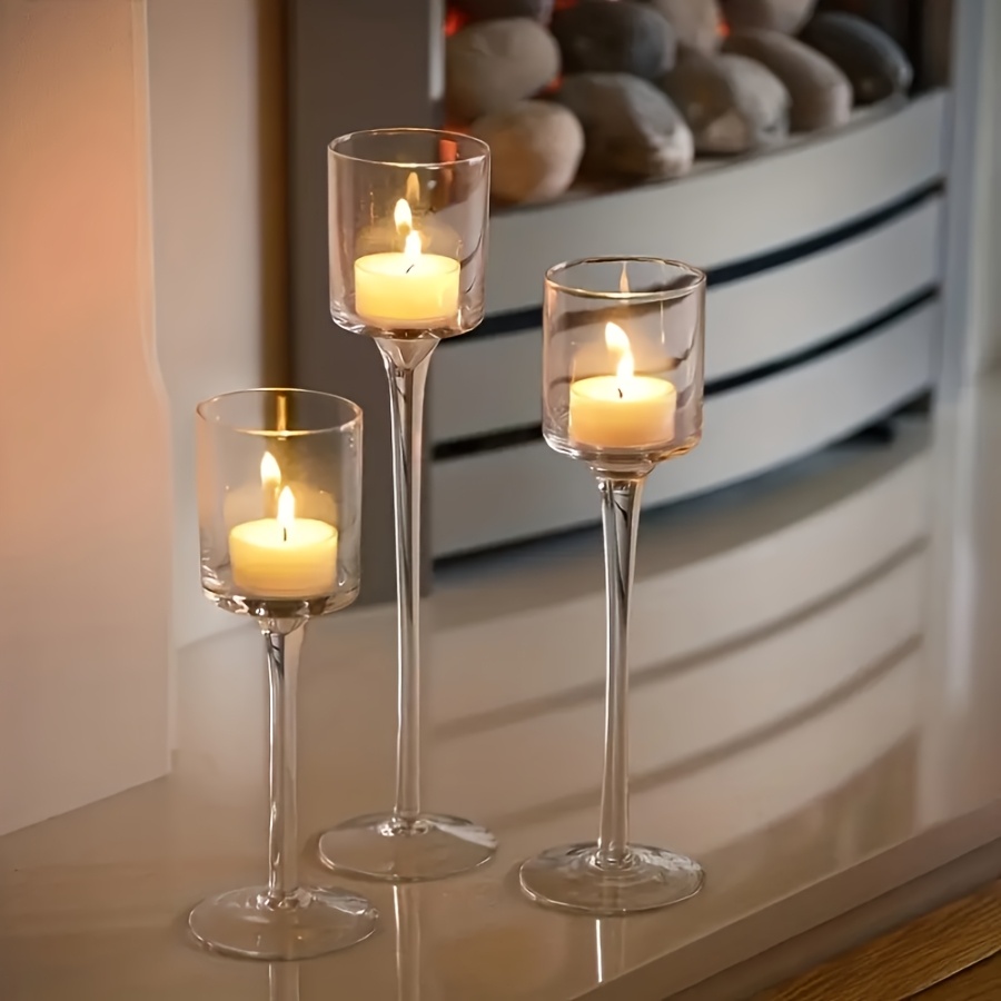 مجموعة حامل شموع زجاجية شفافة  - مراجعة Candle Holder Set وسعره