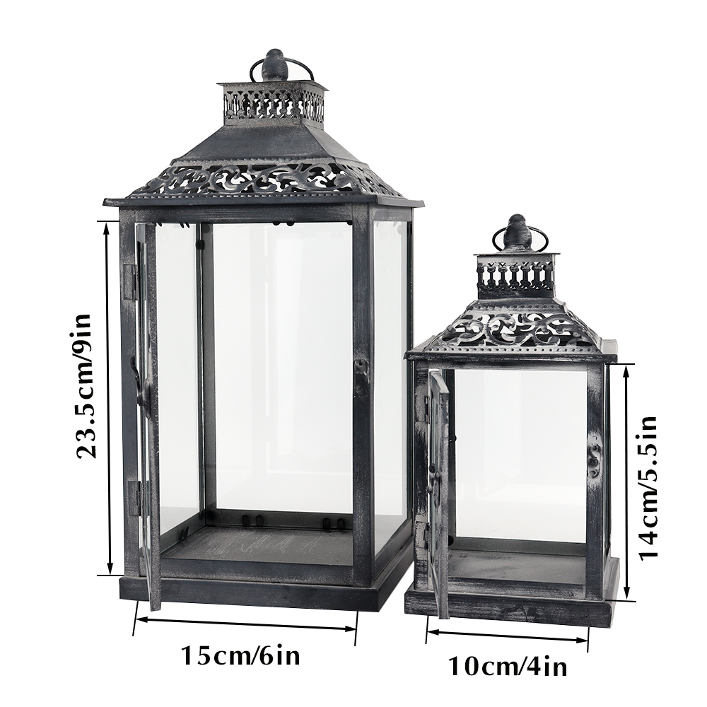 مجموعة من فانوسين معدنيين مربع - مراجعة Candle Holder Set وسعره